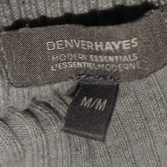 Denver Hayes Womens Medium Light Gray Ribbed Turtleneck Sweater - Picture 2 of 3